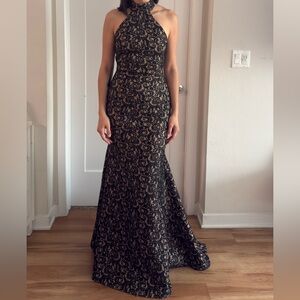 Marciano Elegant Black Lace Evening Gown